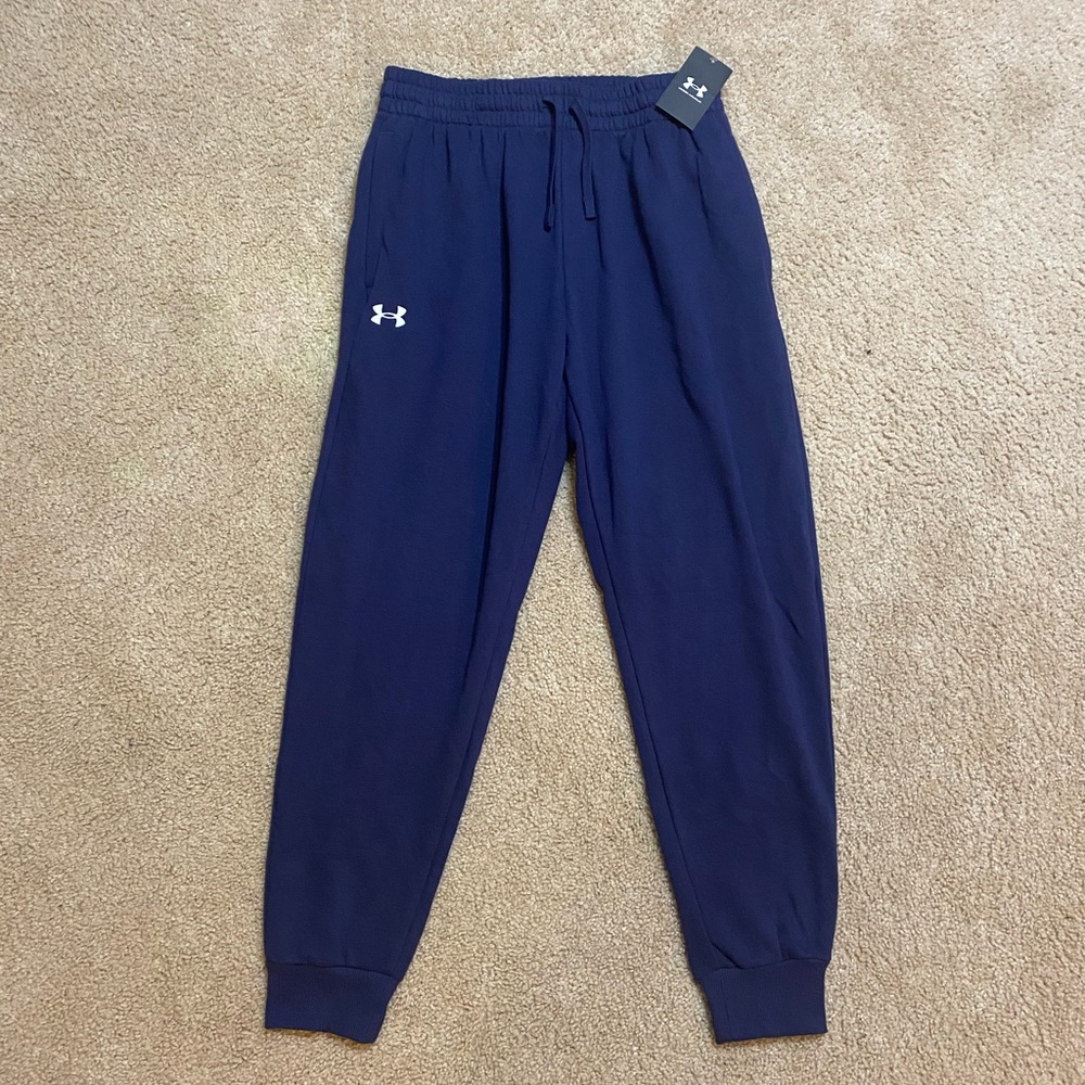 Under Armour Mens UA Rival Fleece Joggers Sweatpants Blue - 1379774 410 Sz Large